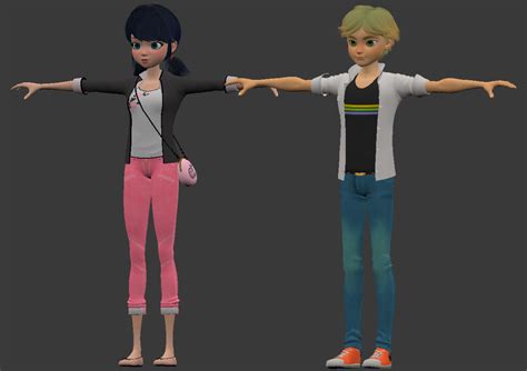 Miraculous: RotS - Marinette and Adrien Model DL by Detexki99 on DeviantArt