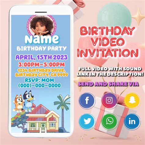 Animated Birthday invitation, birthday party invite, invitat - Inspire ...