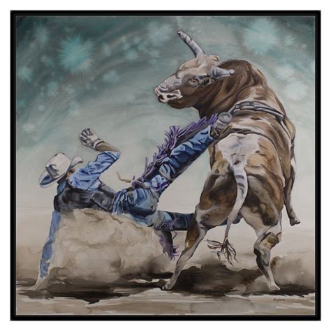 Art Print Free Shipping Watercolor Painting Of Bull Rider In 2023