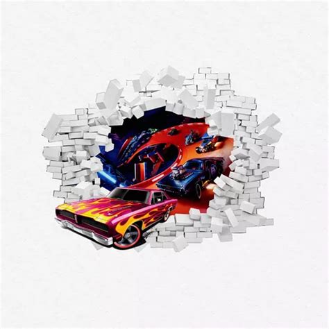 Adesivo Parede Infantil Buraco Mcqueen Hot Wheels X Cm Parcelamento Sem Juros