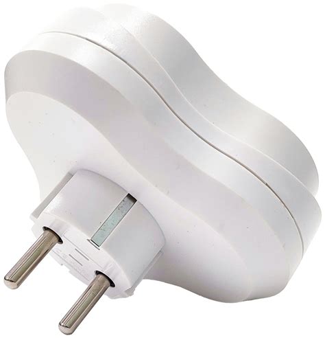 Тройник разветвитель для розетки электрический с заземлением, белый ...