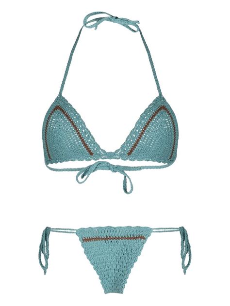 Akoia Swim Covo Open Knit Bikini Set In Blue ModeSens