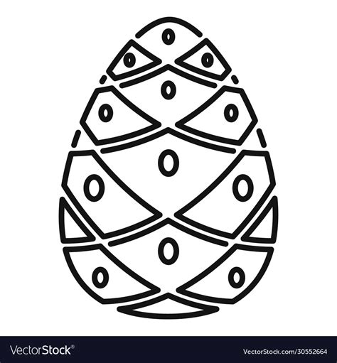 Cedar Pine Cone Icon Outline Style Royalty Free Vector Image