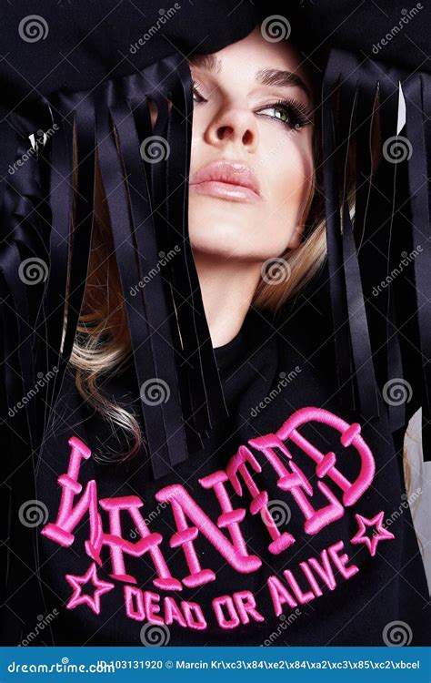 Portrait Of A Beautiful Woman With Long Blonde Hair Stock Photo Image Of Perfect Face