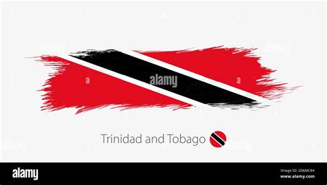 Flag Of Trinidad And Tobago Grunge Abstract Brush Stroke On Gray Background Vector