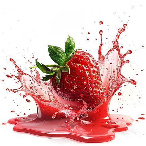 Premium Photo Photo Of Strawberry Fresh Fruit Juice Splashing On