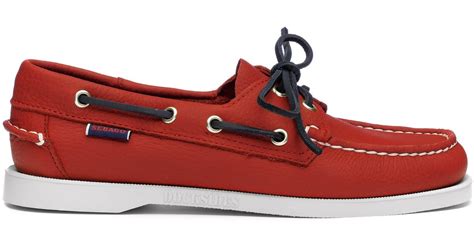 Sebago Portland Fisher Boat Shoe In Red Lyst