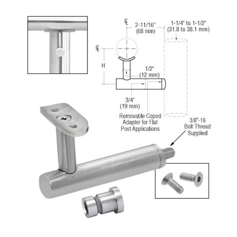 Crl Hr Epbs Brushed Stainless Long Arm Malibu Series Post Mounted