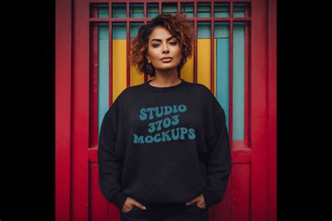Latina Model Mockup BLACK Sweatshirt Graphic By Studio Creative Fabrica