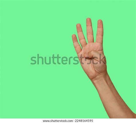 Naked Hand Four Raised On Isolated Stock Photo Shutterstock