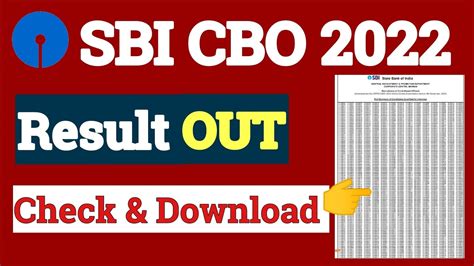 Sbi Cbo Result Sbi Cbo Cut Off Sbi Cbo Result Sbi