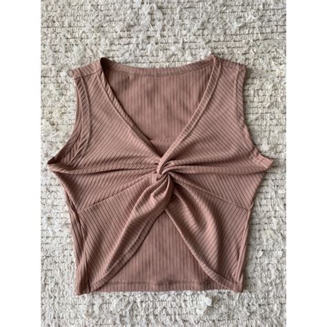 Croped N Malha Canelada Tam Nico Cor Nude Shopee Brasil