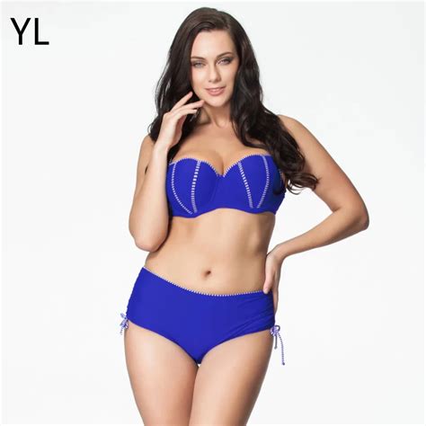 Plus Size Swimwear High Waist Bikini Swimsuit Push Up Brazilian Sexy Bandeau Striped Bikini Top