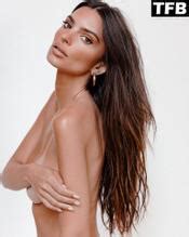 Emily Ratajkowski Sexy Poses Topless Covering Her Tits With Her Hands In A Promo Social Media