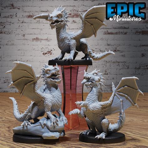 Green Dragon Wyrmling 3 Variations 28mm Medium Epic Miniatures TTRPG ...