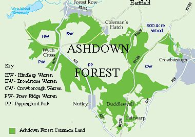 image map  ashdown forest east sussex