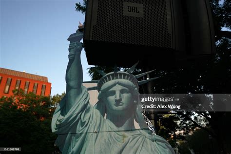 A Cardboard Cutout Of The Statue Of Liberty Is Seen During A “lights News Photo Getty Images