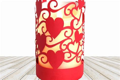 Valentine Hearts Lantern · Creative Fabrica