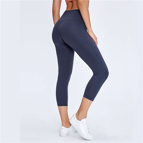 Wholesale Compression Naked Feeling Workout Pants Tummy Control Yoga Capri Leggings For Women