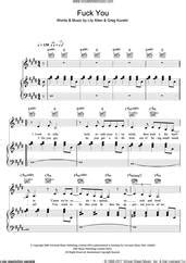 Fuck You Sheet Music For Voice Piano Or Guitar Pdf Interactive