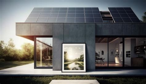 Premium Photo | Family house with solar panels and sunrise solar energy ...