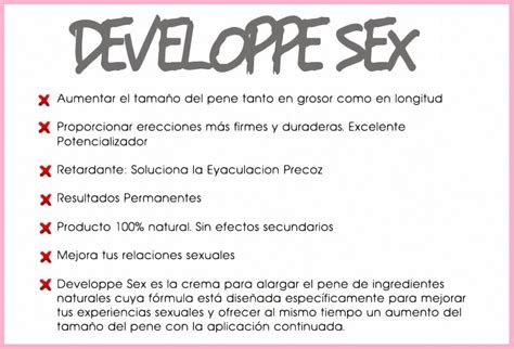 Crema Para El Crecimiento Del Pene DEVELOPPE SEX Alargamiento Del