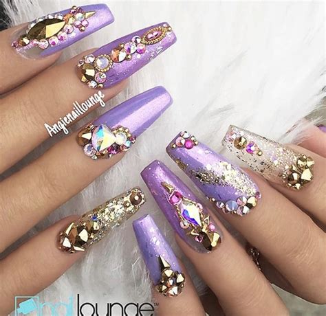 Long Pastel Chrome Clear 3d Crystal Coffin Nails Best Nail Art Designs