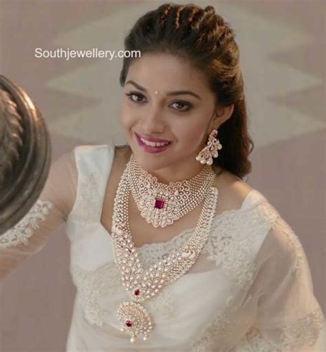 Keerthy Suresh in diamond jewellery photo | Bridal jewellery indian ...