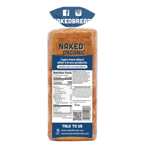 Naked Bread Organic Bare White Bread Oz Ralphs