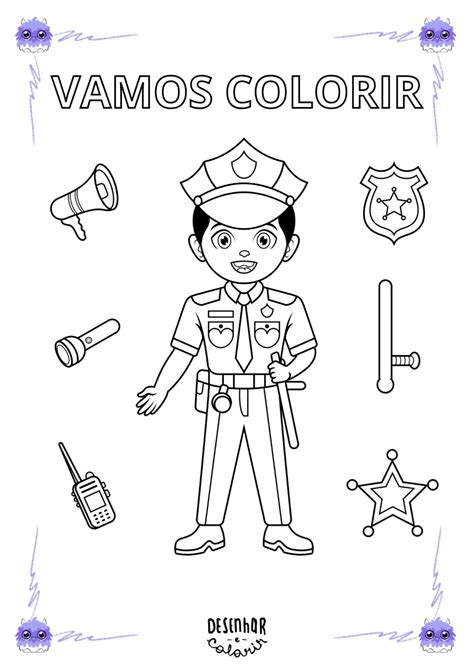 Desenho Para Colorir Policial - 10
