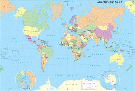 Mapa político del Mundo Mapa de países y capitales del Mundo. IGN ...