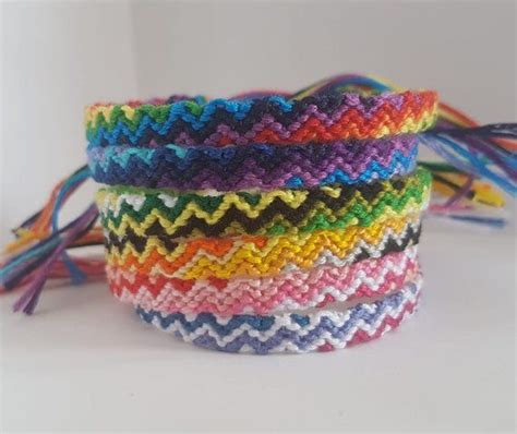 Zig Zag Stripe Friendship Bracelets Etsy Canada Friendship