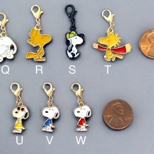 Snoopy Woodstock Clip On Enameled Charms For Jewelry Making Stitch