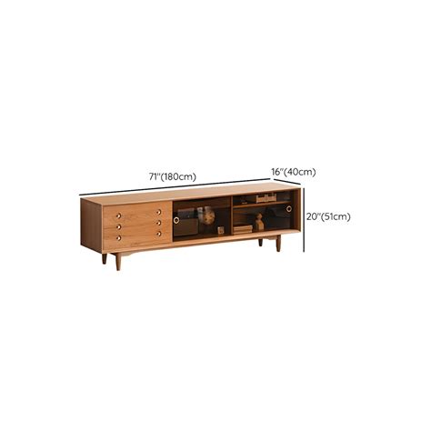 Solid Wood Modern Tv Stand With Sliding Doors And Adjustable Shelves Tv