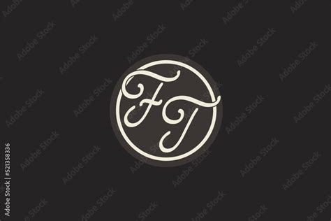 Initial Letter Ft Monogram Logo With Simple And Creative Cirle Line