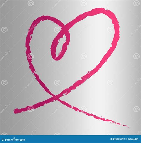 Heart Symbol of Valentines Day. Line Art Style, Banner with Space for ...