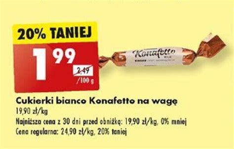 Promocja Cukierki bianco Konafetto na wagę 100 g Biedronka