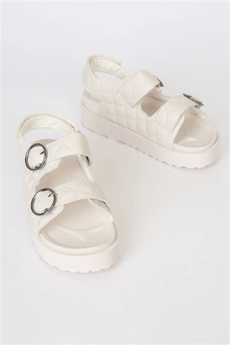 Beige Sandals Quilted Sandals Flatform Sandals Sandals Lulus