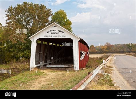 Thorpe Ford Covered Bridge Was Built In 1912 To Span The Big Raccoon