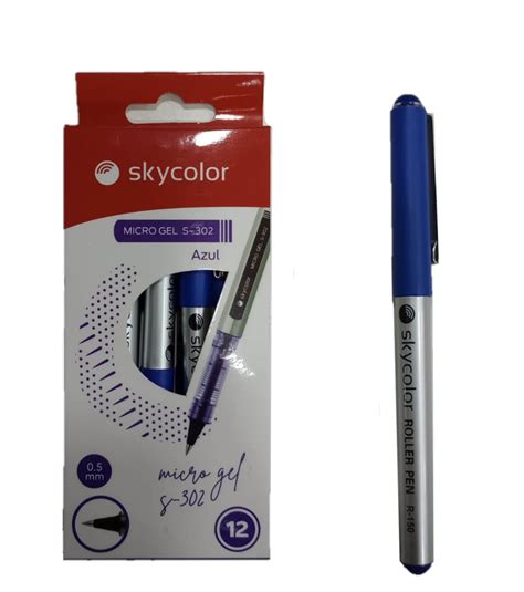 Lapicera Roller Skycolor R170 Tinta Gel 0 5mm Azul Skycolor