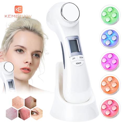 6in1 led rf fóton terapia facial dispositivo de vibração