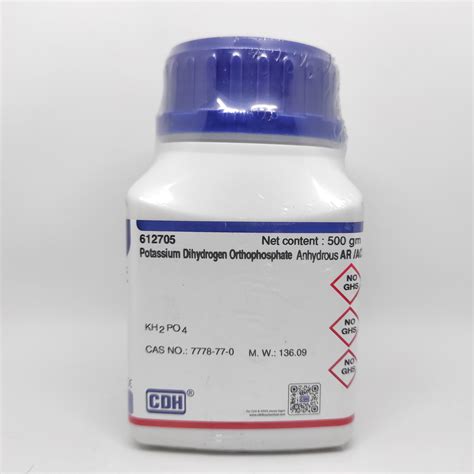 Potassium Dihydrogen Ortho Phosphate Anhydrous Ar Acs Gram Cdh