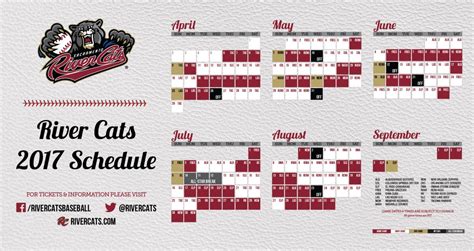 Sacramento River Cats Printable Schedule Printable Schedule