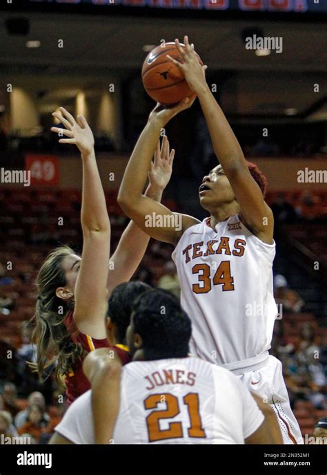 Texas Center Imani Mcgee Stafford 34 Shoots Over Iowa State Center