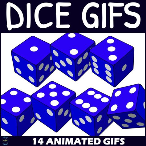Animated  Dice Clipart Blue With White Dots Made By Teachers