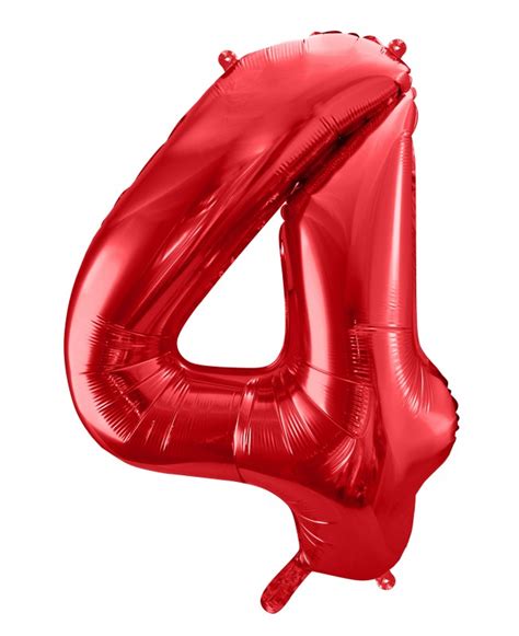 Ballon Chiffre 4 Rouge 86 Cm Fiesta Republic