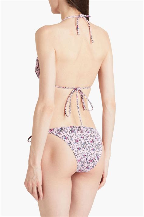 Ganni Tief Sitzendes Bikini H Schen Mit Floralem Print The Outnet