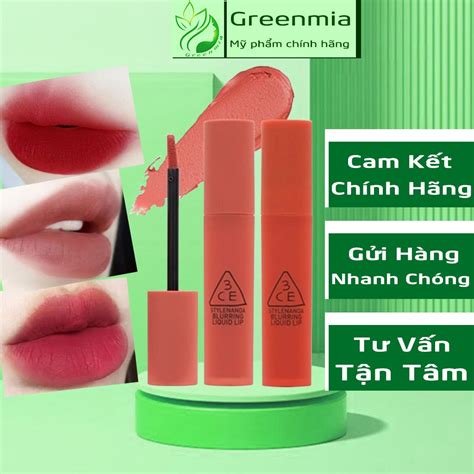Son Kem Lì 3CE Blurring Liquid Lip 5 5g Bearberry Stick Around Delicate Soul Claret Nude Scene