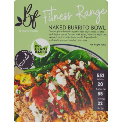 Berkano Naked Burrito Bowl Vegan Meal Chilled Frozen Desserts Pak Nsave