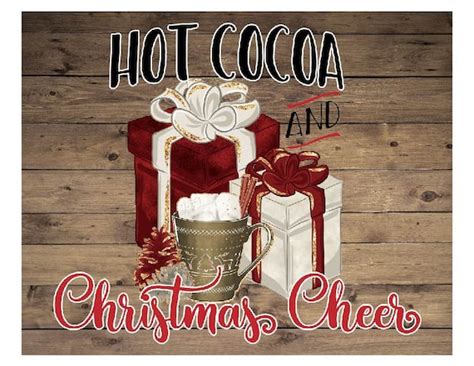 Hot Cocoa And Christmas Cheer Sign Wreath Sign Wreath Etsy
